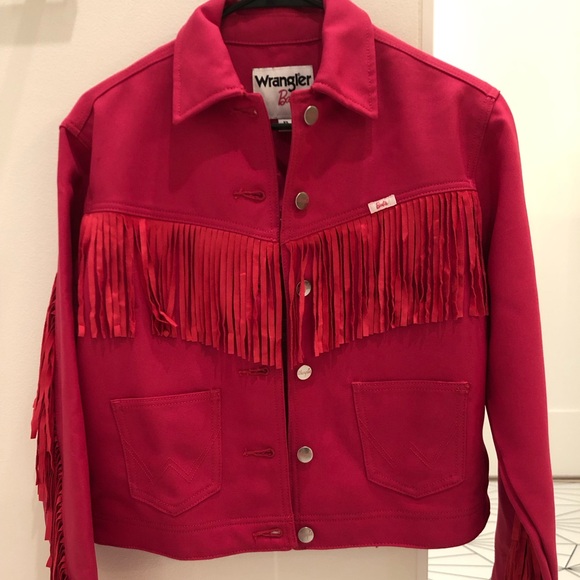 Wrangler Jackets & Blazers - Wrangler LIMITED EDITION Barbie Pink Fringe Jacket